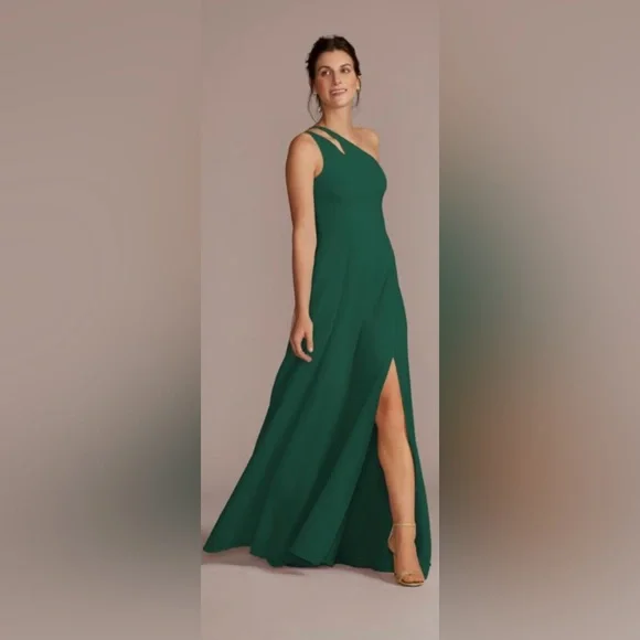 green emerald velvet dress Juniper Dress Satin Olive main image 1
